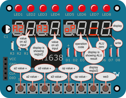 LED & Key for Calculator